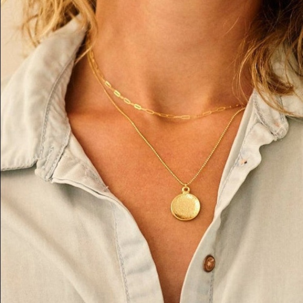 14k Gold Filled Tiny Paperclip Dainty Chain Necklace - Picture 6 of 11